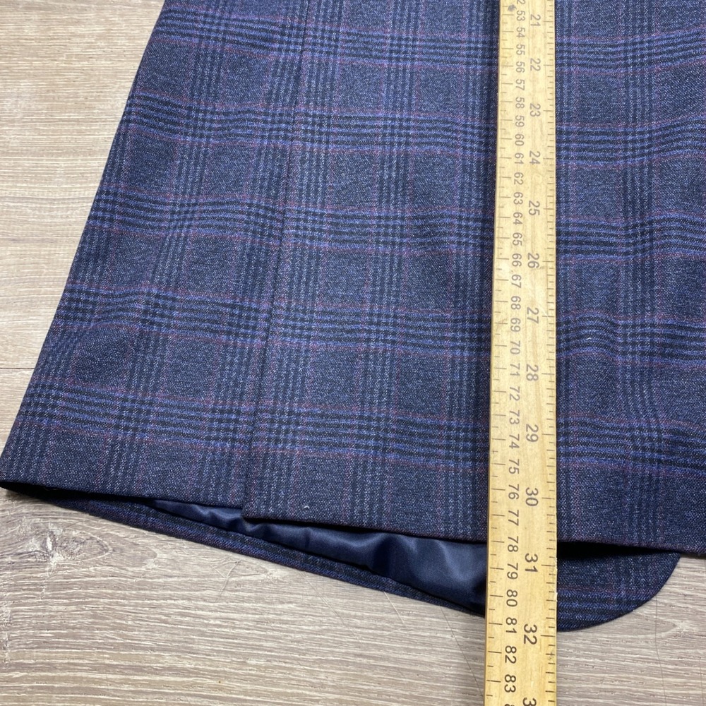 Tommy Hilfiger Blazer Mens 48R Blue Purple Plaid Stretch Sport Coat Business - Picture 10 of 11